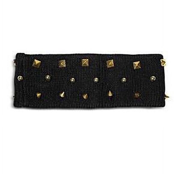 NWOT New LELE SADOUGHI JET BLACK 14K GOLD-PLATED STUDDED EAR WARMER/HEADBAND OS main image 4